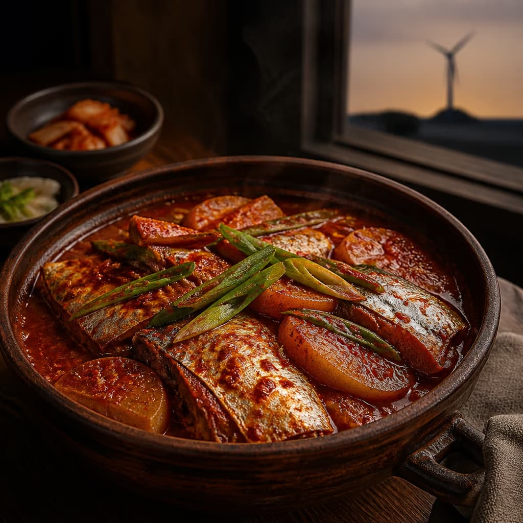 갈치바다 통갈치조림 한 그릇과 오션뷰 통유리창 풍경
