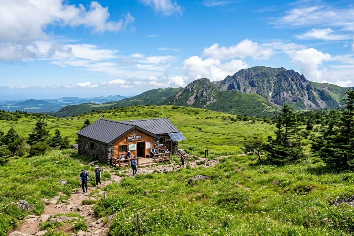 威世岳避难小屋前先作池洼高山湿地春景与朝鲜冷杉群落