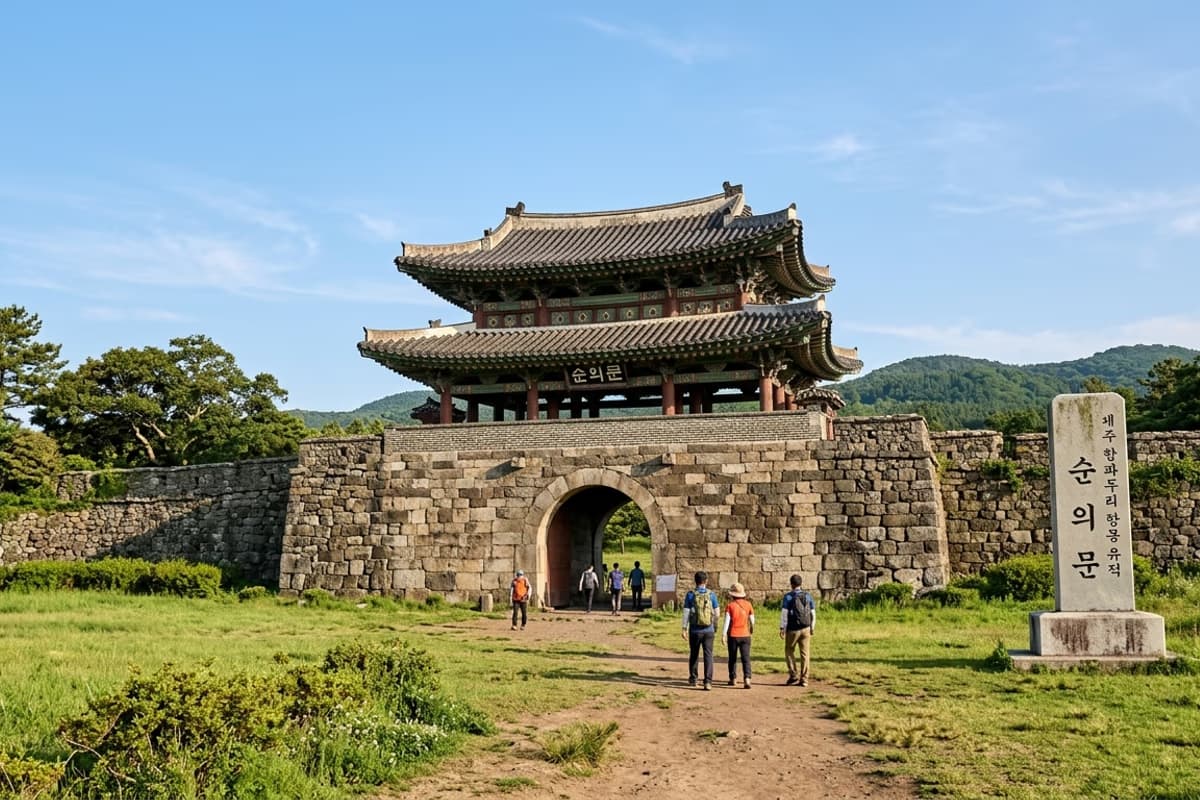 항파두리 항몽유적지 입구와 순의문